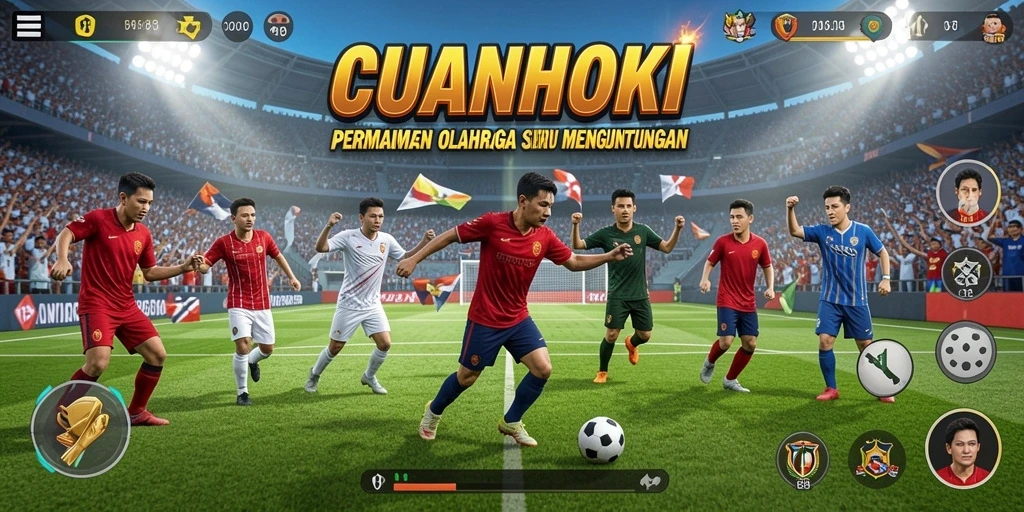 Screenshot CUANHOKI menampilkan aksi seru dalam permainan olahraga.