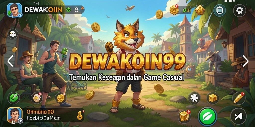 Tampilan gameplay DEWAKOIN99 yang penuh warna dan menawan.