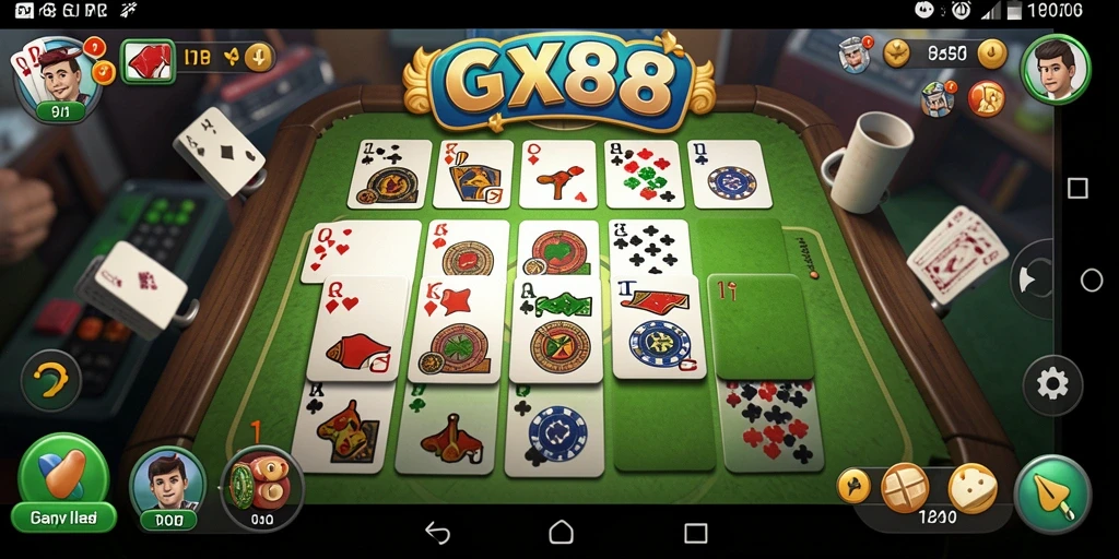 Screenshot GX88 menampilkan suasana seru permainan Gaple.