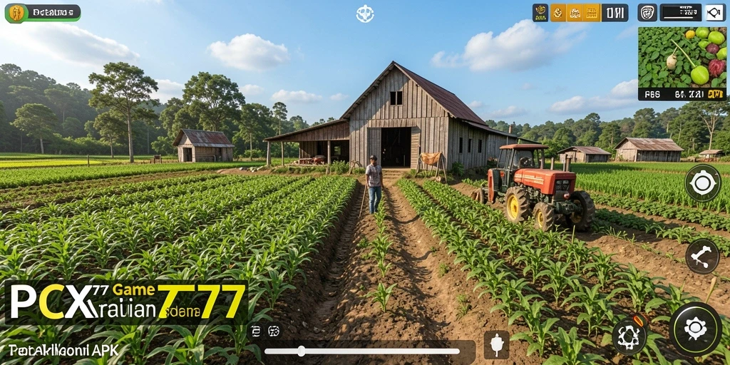 Tampilan gameplay seru di PCX777 dengan berbagai tanaman dan hewan.
