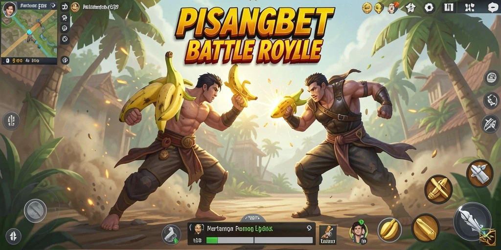 Screenshot gameplay PISANGBET yang menunjukkan aksi pertarungan Battle Royale.