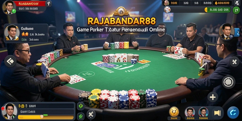 Tampilan gameplay RAJABANDAR88 dengan variasi permainan Poker.