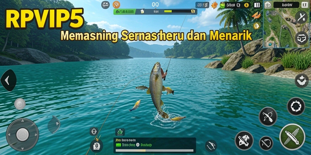 Gameplay seru RPVIP5 saat memancing ikan dengan grafis menawan.